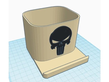 punisher cell stand holder cup rkxone 3d print model - Mito3D