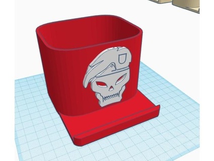 ranger skull cell stand cup holder rkxone 3d print model - Mito3D