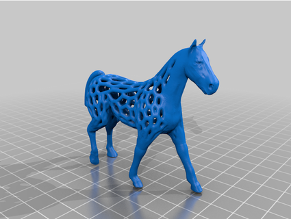 Voronoi estilo cavalo model wall espessura 2 mm mk3947 3d print model - Mito3D