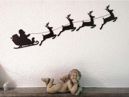 wall deco santa reindeer thomsson 3d print model - Mito3D