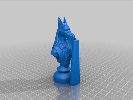 anubis chess part remixed by lizzy77 no overhang 3d print model - Mito3D