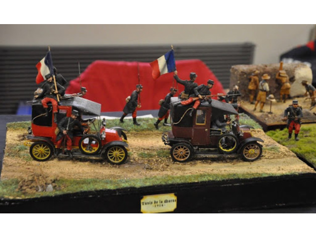renault 1 Taxi la marne 1914 ww1 72 Kriegsspiel louisdioramas 3D print model - Mito3D