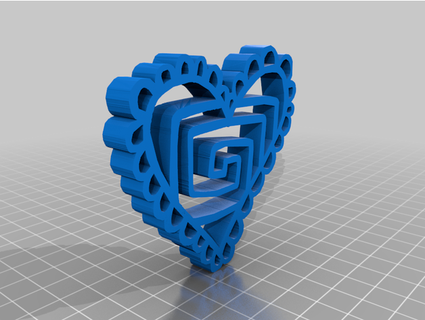 silhouette - lace heart sandroalberti 3d print model - Mito3D