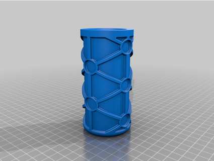 isogrid cylinder container threaded lid bomully 3d print model - Mito3D