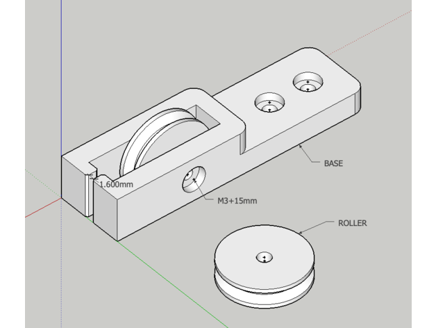 filament guider rouleau imaicom 3D print model - Mito3D
