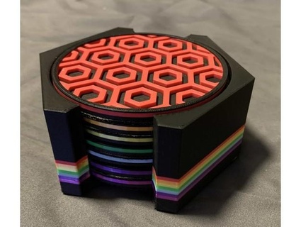 hexagon coaster set aronson 3d print model - Mito3D