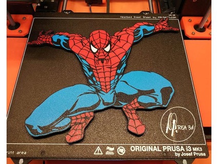 spider man parede arte solteiro mmu area3d 3d print model - Mito3D