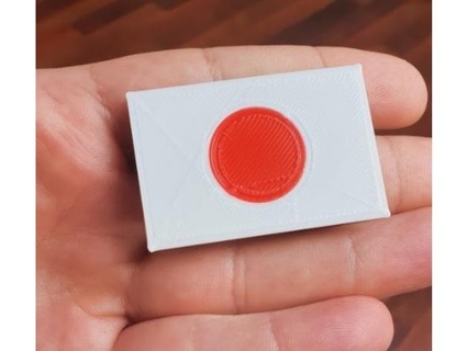 Japon drapeau badge multicolore jw27 3d print model - Mito3D