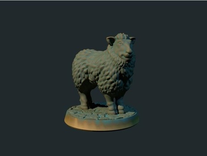 sheep 28mm supportless fdm friendly briteminis 3d print model - Mito3D