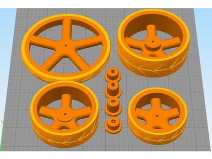wheel set motorized vehicles tt-motor nema-17 motor intersideraversor 3d print model - Mito3D