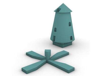 scythe board game windmill bazsix 3d print model - Mito3D