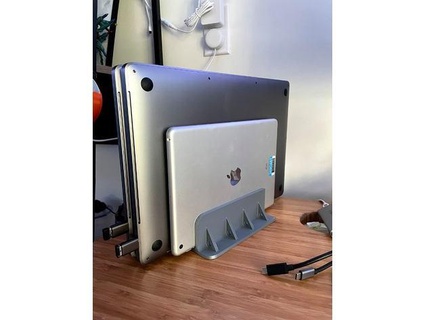 dual macbook vertical laptop stand dreadnought9 3d print model - Mito3D