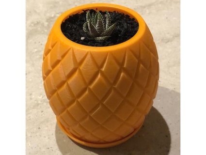 another pineapple pot drainage holes tray mr walker 3d print model - Mito3D