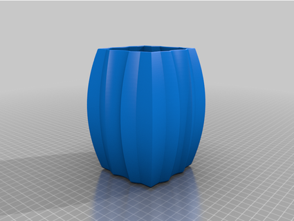square rib vase pot johnkh 3d print model - Mito3D