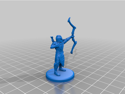 blindé elfe archer bureau héros 3d impression bazar cartes 3d print model - Mito3D