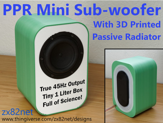 pp mini sub woofer stampato passivo termosifone zx82net 3D print model - Mito3D