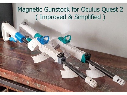 magnetic gunstock oculus quest 2 improved & simplified teque5 3d print model - Mito3D