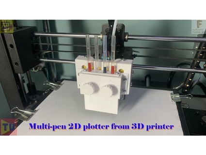 multi-pen 2d plotter add 3d printer zhwang168 3d print model - Mito3D