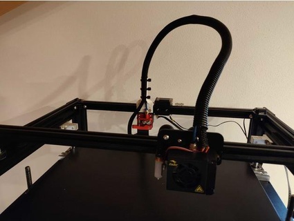 ender 5 pro & plus extruder cable tube support deexno 3d print model - Mito3D