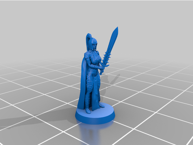 drow elf - two-handed sword cheeseromano5 3D print model - Mito3D