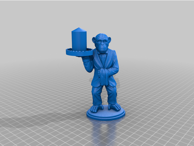 macaco mordomo anel suporte múltiplo argolas rhett222 3D print model - Mito3D