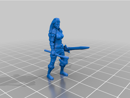 female barbarian xkalionx 3d print model - Mito3D
