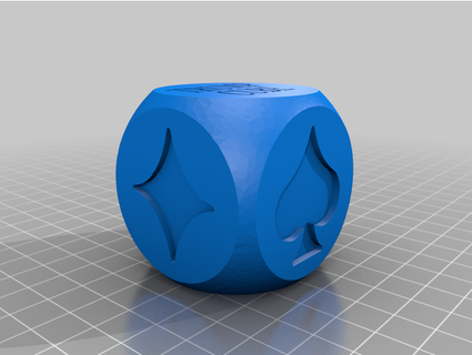 euchre trump cube dogzbone 3d print model - Mito3D
