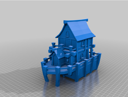 cartoonish house ship - terrain jimjimjimmyjim 3d print model - Mito3D