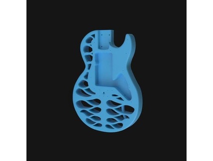 les paul x stratocaster hybrid guitar blank bobbleheed 3d print model - Mito3D