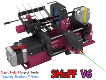 mancha v6 inteligente multi filamento alimentador bondtech engranajes tecnología gegg 3d print model - Mito3D