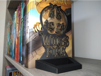 kanatlar ateş kitap ayracı ejderha yüzgeci 3d print model - Mito3D
