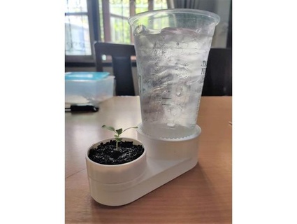 dewy automatic plant watering pot iced coffee cups dewdrop naus 3d print model - Mito3D