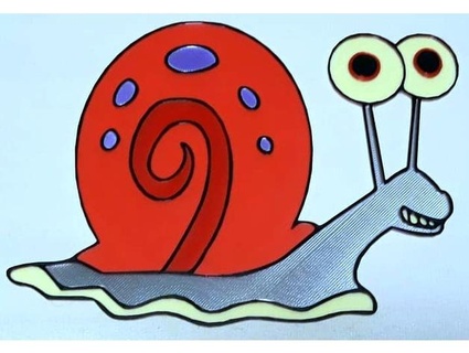 gary snail smiling colors yburg 3d print model - Mito3D