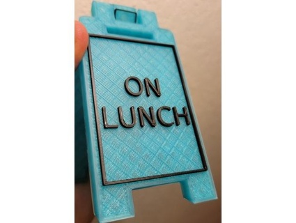lunch break sign w adjusted tolerance dirron 3d print model - Mito3D