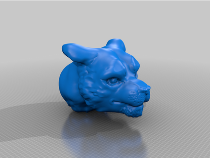 big cat bust spuzzle 3d print model - Mito3D