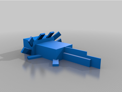 Minecraft aksolotl simetrik sıçmak 3d print model - Mito3D