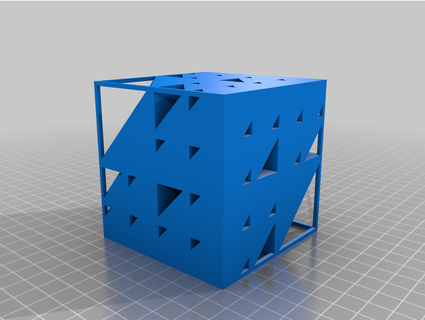 küp fraktal üçgen eritme 3d print model - Mito3D