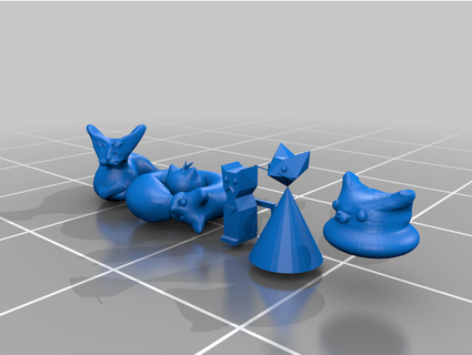 six weird cats - live designed stream thejenna 3d print model - Mito3D