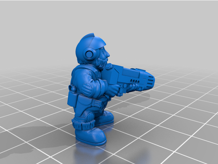 bodur Uzay cüceler plazma tabancaları çarpıtma 3d print model - Mito3D