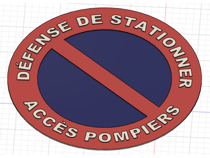 panneau d'interdiction défense stationner accession pompiers marcophie 3d print model - Mito3D
