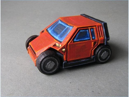 retro futurista coche vehiculo 3 rezar 3d print model - Mito3D