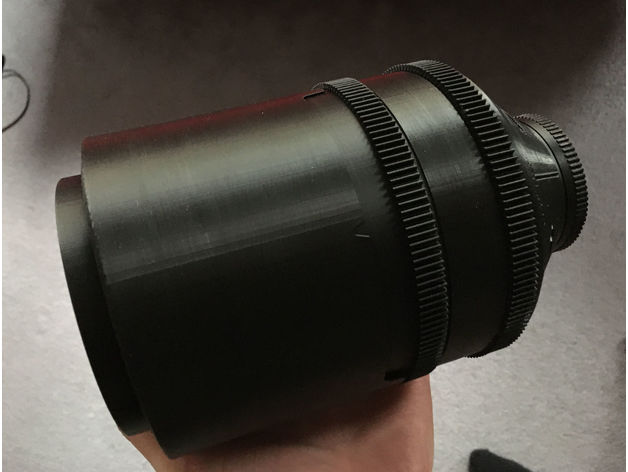 single focus anamorphic lens tuxzilla 3D print model - Mito3D