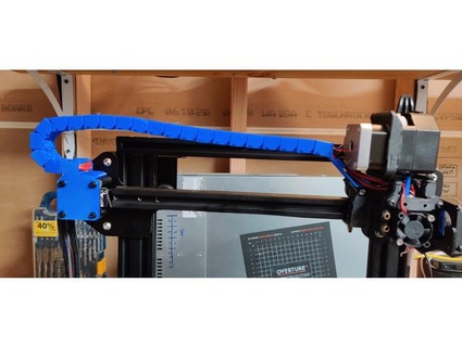 front side cable chain mounts hydra fan hotend mount creality ender x gantry darkpoet 3d print model - Mito3D