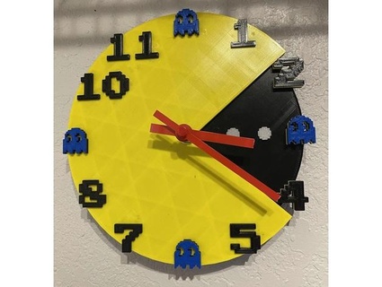 pac man relógio rocculr 3d print model - Mito3D
