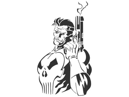 punisher stencil 4 longquang 3d print model - Mito3D