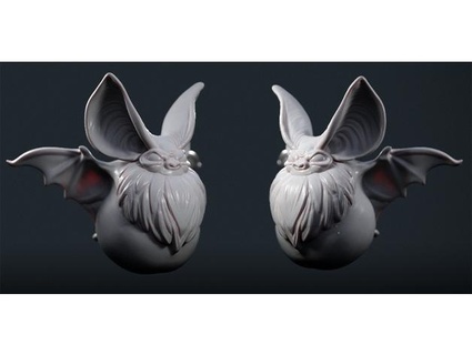 grasa murciélago ornamento mundo enmarcado 3d print model - Mito3D