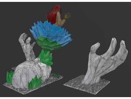 Royaume mort acanthe Rose bain ponté 3d print model - Mito3D