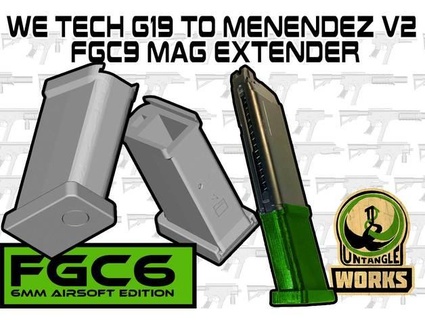 technologie g19 menendez v2 fgc9 mag extenseur démêler 3d print model - Mito3D