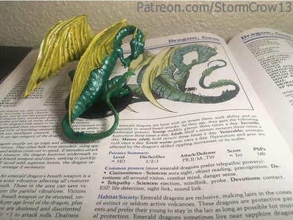 2nd ed ad&d emerald dragon stormcrow13 3d print model - Mito3D