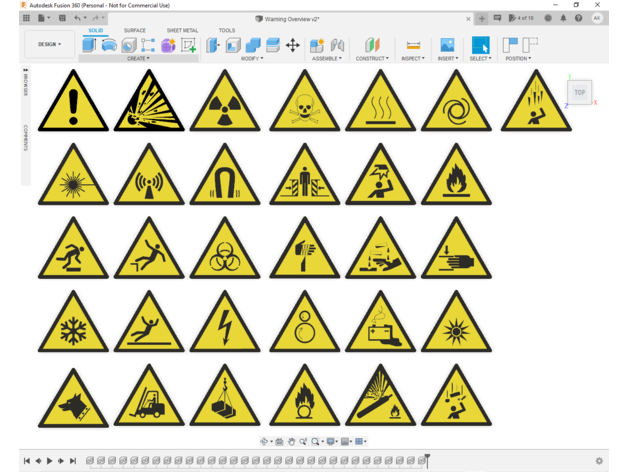 iso 7010 Aviso símbolo coleção maeshmaker 3D print model - Mito3D